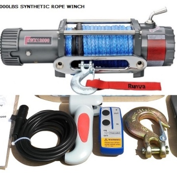 12000 LBS Winch with Synthetic Rope + 2 Remotes (Wire+Wireless)